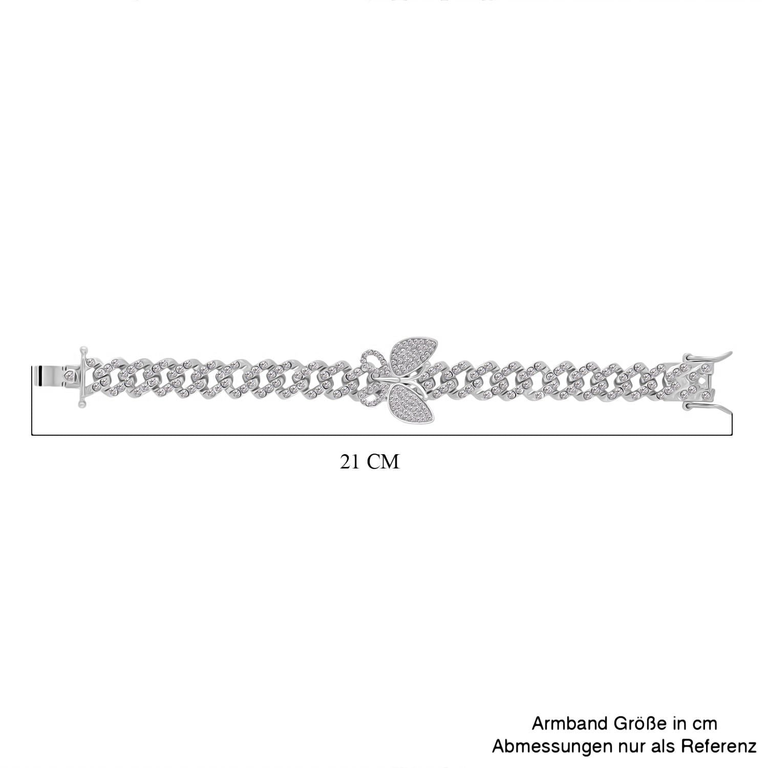 DESIGNER INSPIRIERT Weißer Kristall Armband ca. 19 cm, Silberfarben