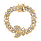 DESIGNER INSPIRIERT Weißer Kristall Armband ca. 19 cm, goldfarben