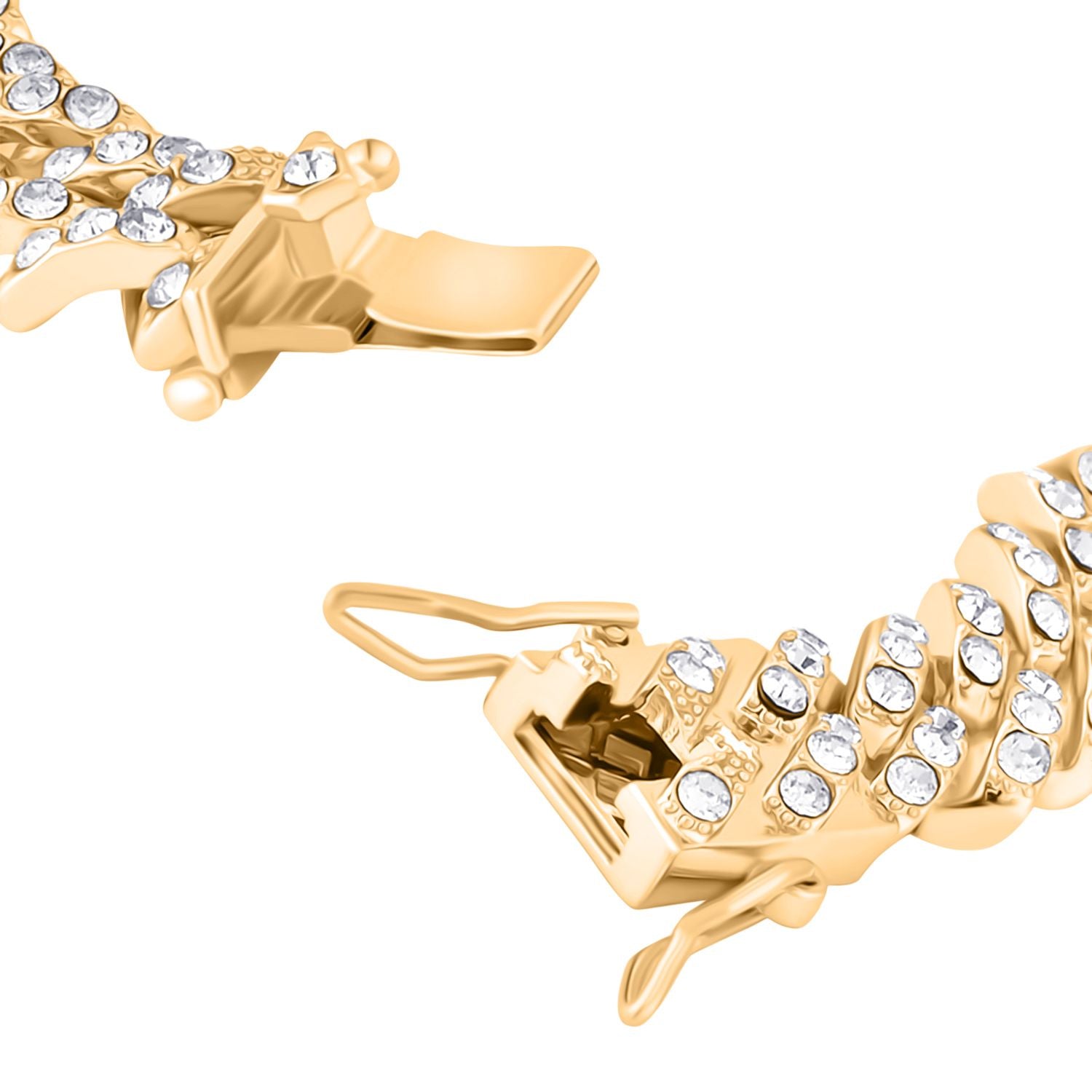DESIGNER INSPIRIERT Weißer Kristall Armband ca. 19 cm, goldfarben