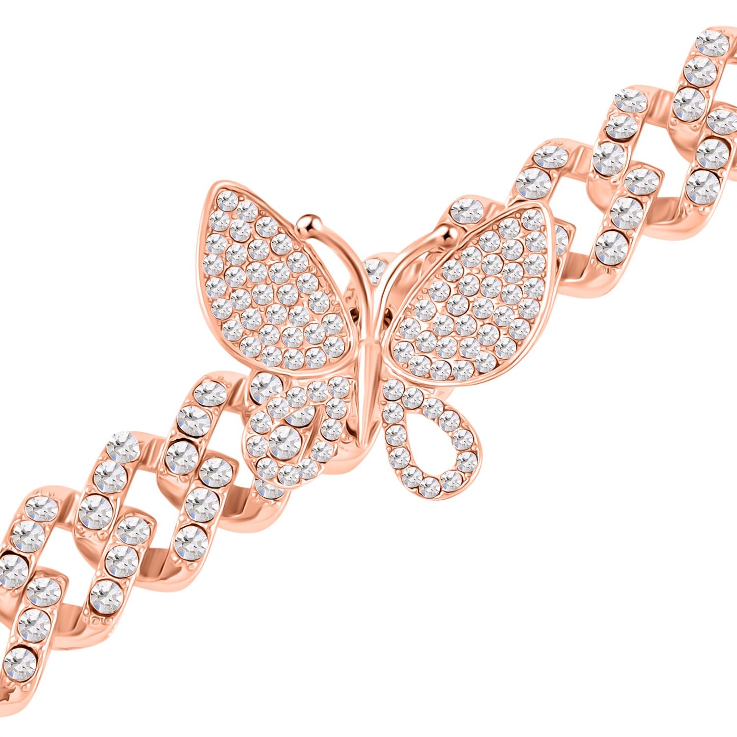 DESIGNER INSPIRIERT Weißer Kristall Armband ca. 19 cm, Rosefarben