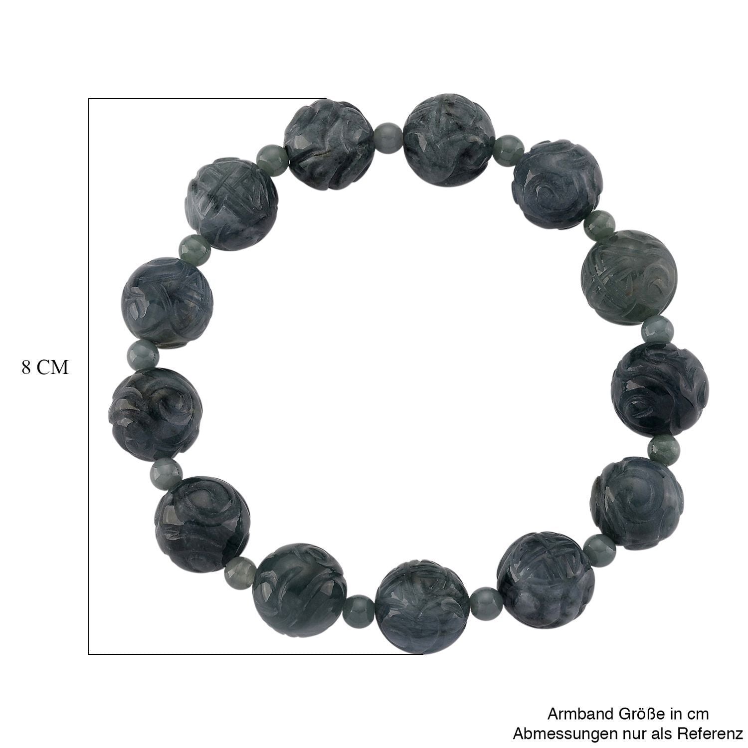 Natürlicher Olmek Jadeit Armband, flexibel (ca. 18 - 19 cm), ca. 180.00 ct