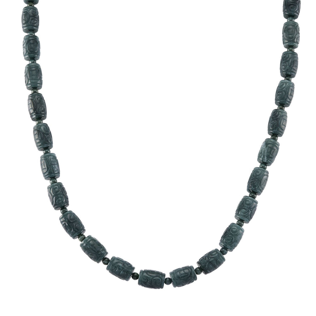 EXTREM SELTEN - D'Joy Natürlicher Olmek Jadeit Halskette, ca. 45 cm + 5 cm Extender, 925 Silber rhodiniert ca. 450.00 ct