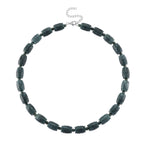 EXTREM SELTEN - D'Joy Natürlicher Olmek Jadeit Halskette, ca. 45 cm + 5 cm Extender, 925 Silber rhodiniert ca. 450.00 ct