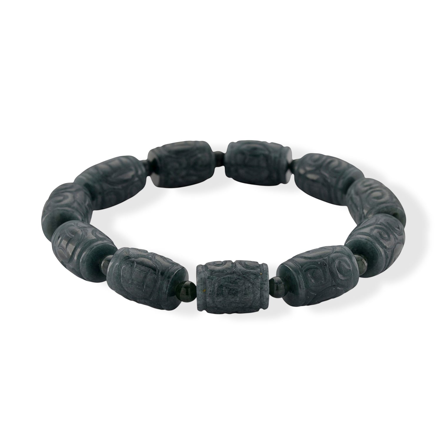 EXTREM SELTEN - Natürlicher Olmek Jadeit Armband, flexibel (ca. 18-19 cm), ca. 210.00 ct