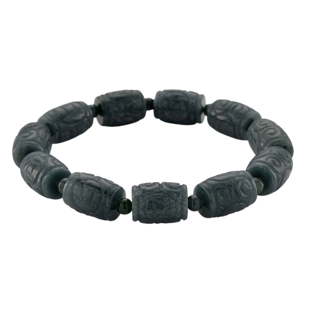 EXTREM SELTEN - Natürlicher Olmek Jadeit Armband, flexibel (ca. 18-19 cm), ca. 210.00 ct