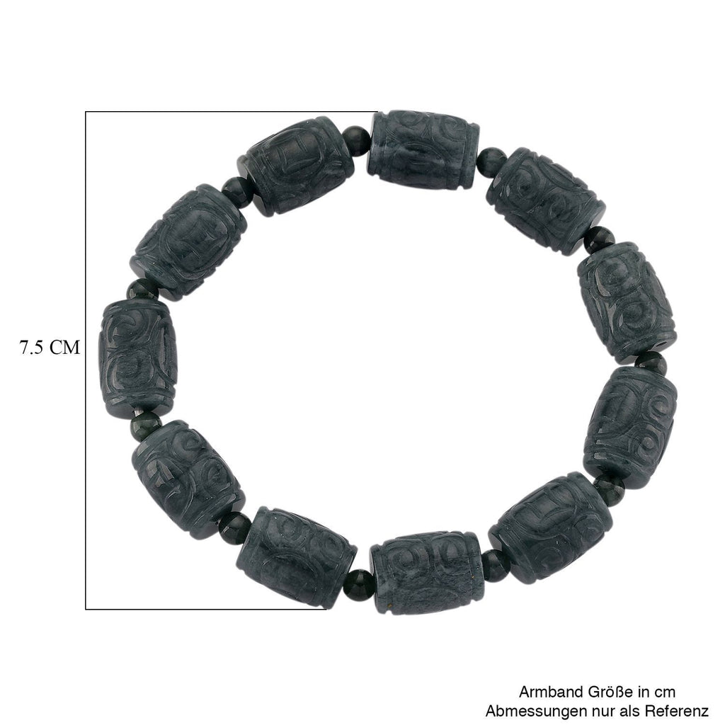 EXTREM SELTEN - Natürlicher Olmek Jadeit Armband, flexibel (ca. 18-19 cm), ca. 210.00 ct
