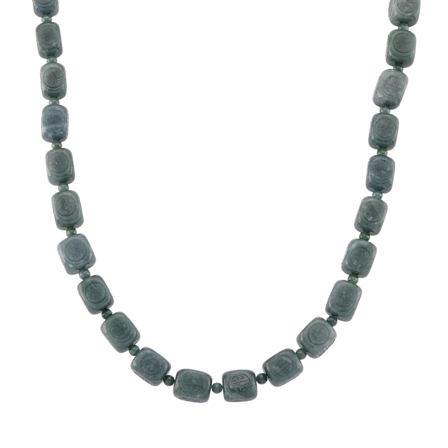 EXTREM SELTEN - D'Joy Natürlicher Olmek Jadeit Halskette, ca. 45 cm + 5 cm Extender, 925 Silber rhodiniert ca. 610.00 ct
