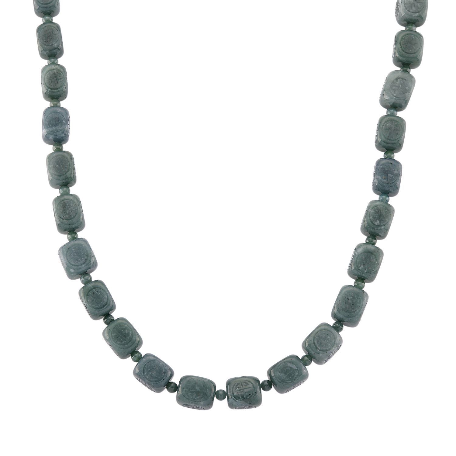 EXTREM SELTEN - D'Joy Natürlicher Olmek Jadeit Halskette, ca. 45 cm + 5 cm Extender, 925 Silber rhodiniert ca. 610.00 ct
