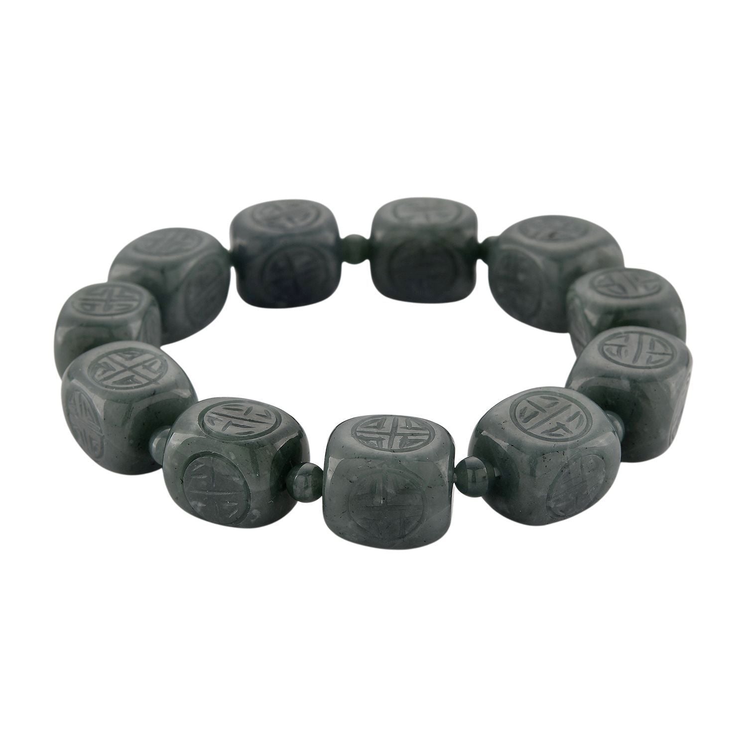 Natürlicher Olmek Jadeit Armband, flexibel (ca. 18 - 19 cm), ca. 300.00 ct