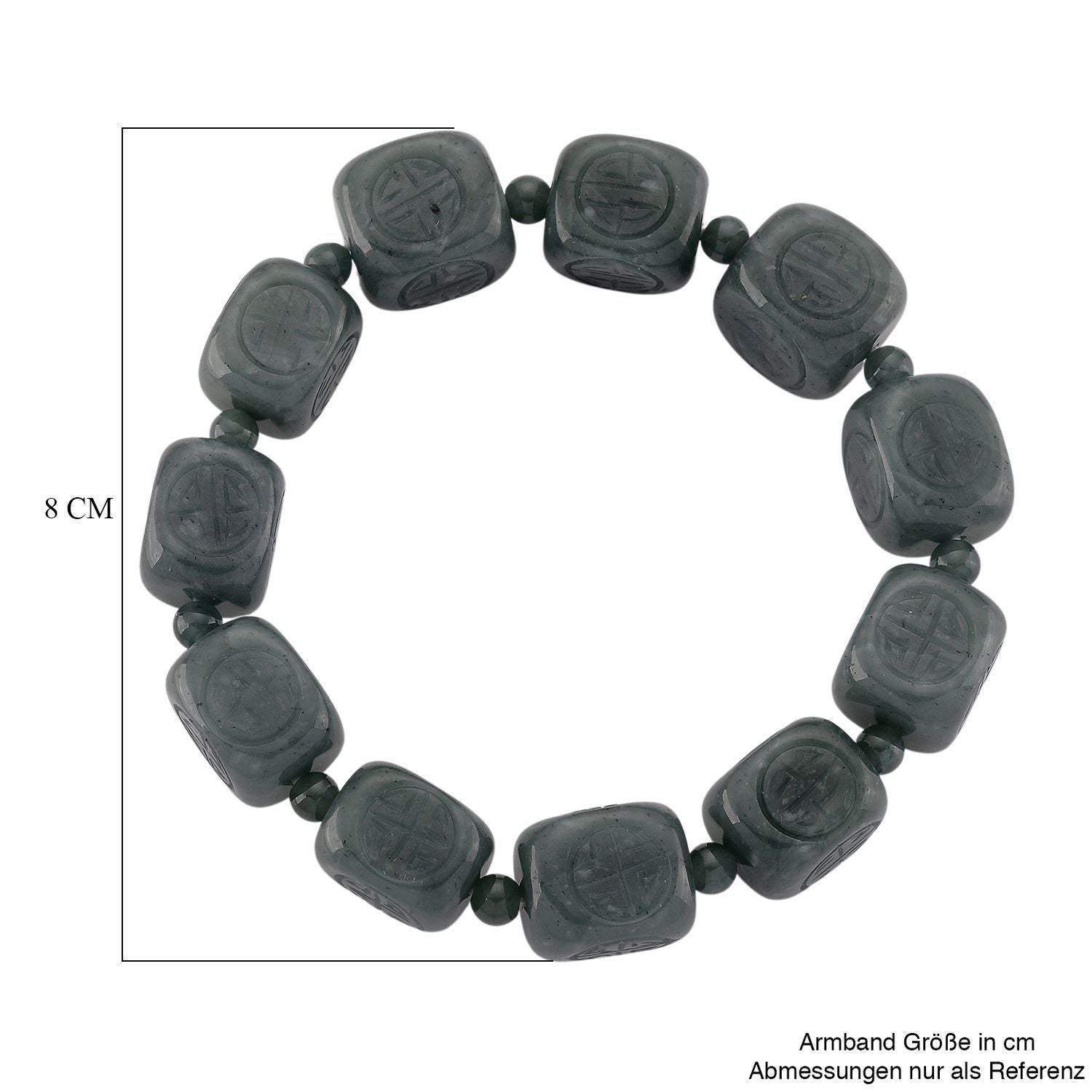 Natürlicher Olmek Jadeit Armband, flexibel (ca. 18 - 19 cm), ca. 300.00 ct