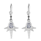 D'Joy Aurora Mondstein, Weißer Zirkon Ohrringe 925 Silber rhodiniert ca. 1.94 ct