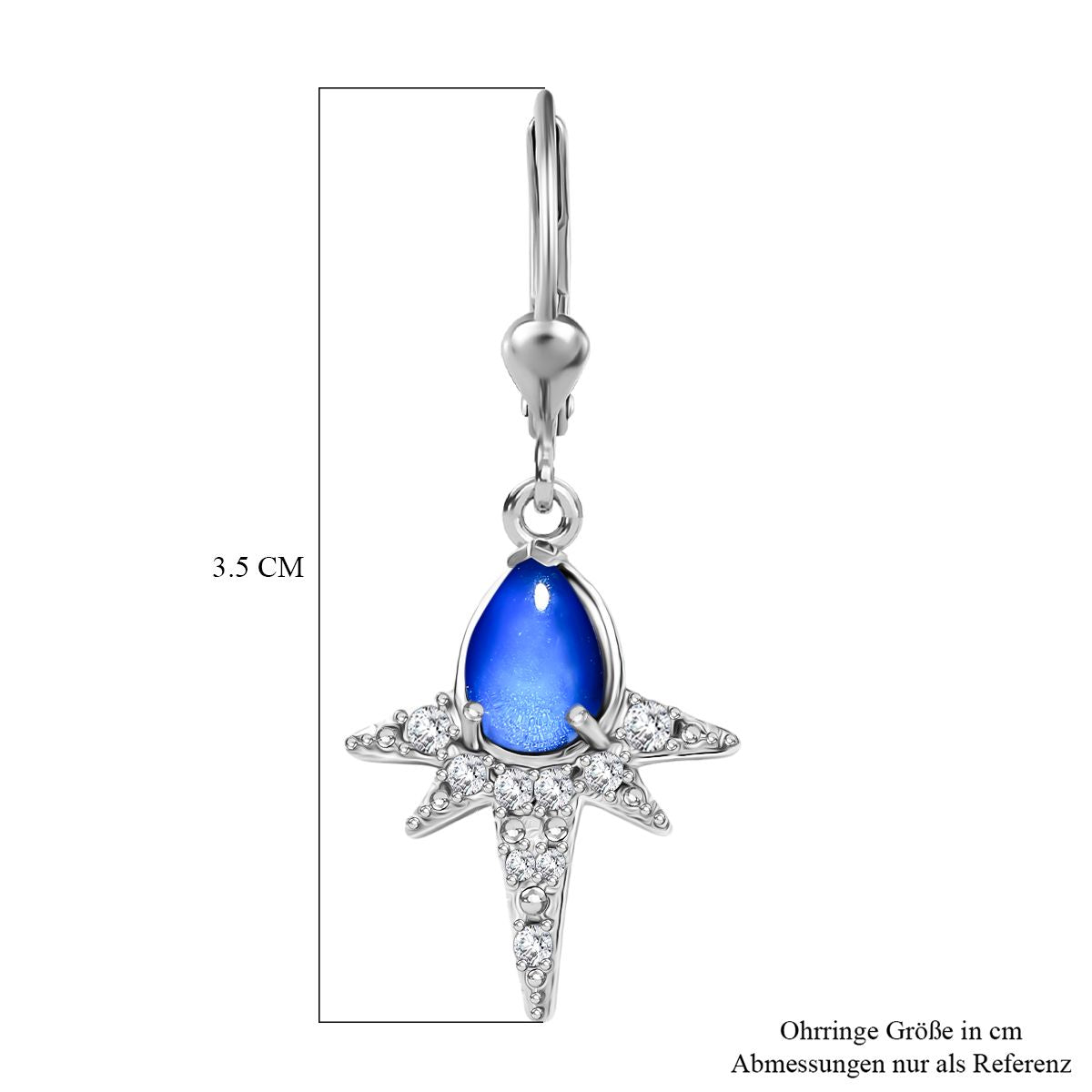 D'Joy Aurora Mondstein, Weißer Zirkon Ohrringe 925 Silber rhodiniert ca. 1.94 ct