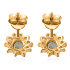 D'Joy AA Grüner Saphir, Weißer Zirkon Ohrringe 925 Silber vergoldet ca. 1,30 ct.