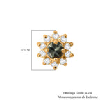 D'Joy AA Grüner Saphir, Weißer Zirkon Ohrringe 925 Silber vergoldet ca. 1,30 ct.