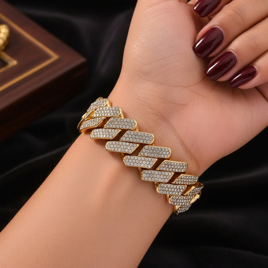 Weißer Kristall Armband ca. 18.5 cm Std Gelb