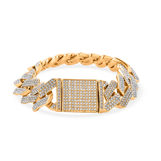 Weißer Kristall Armband ca. 18.5 cm Std Gelb