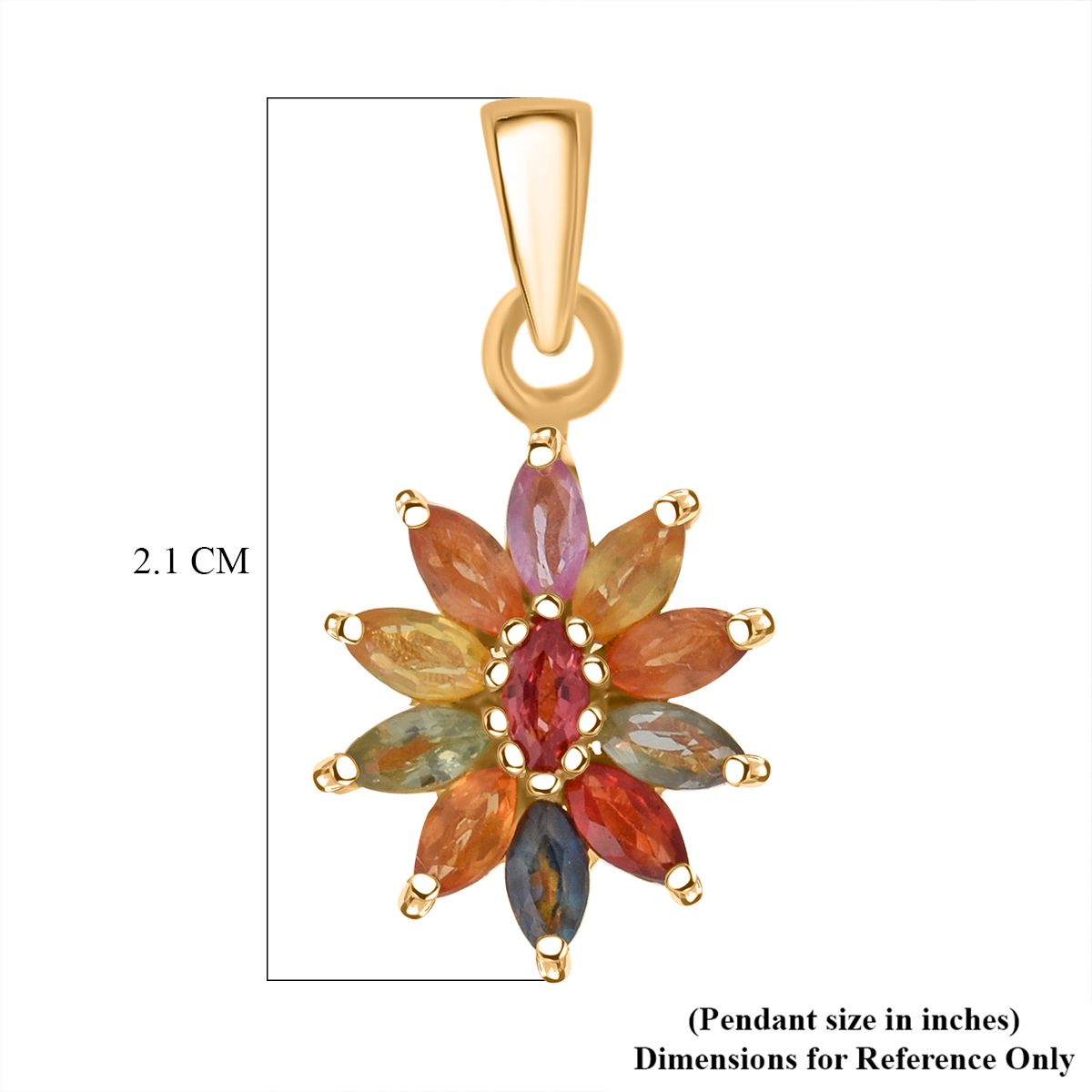D'Joy Mehrfarbig Saphir, Rosa Saphir Anhänger 925 Silber vergoldet ca. 1,13 ct.