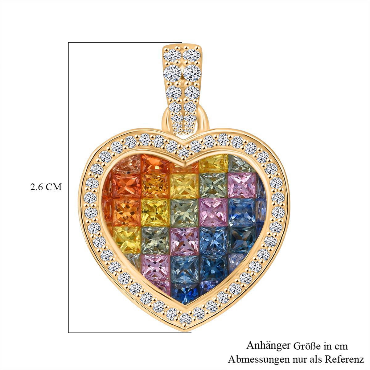 AAA Mehrfarbig Saphir, Blauer Saphir, Rosa Saphir Anhänger 585 Gold ca. 5.22 ct