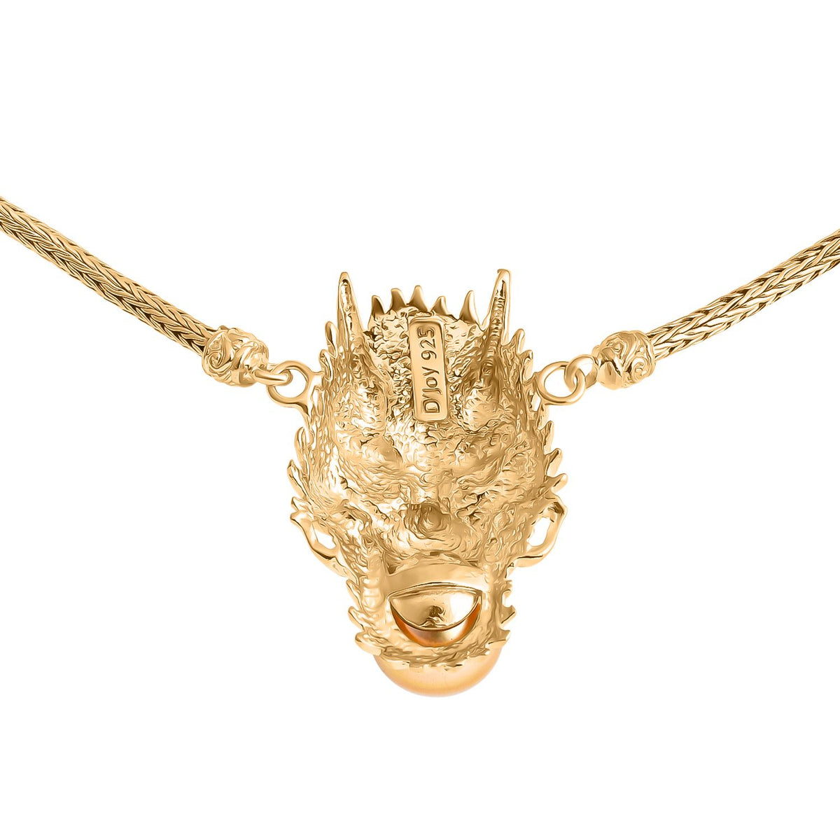Royal Bali - DJoy AAA Goldene Südsee Perle (11-12 mm) Halskette ca. 45 cm, 925 Silber, Gold Vermeil 10.38 ct