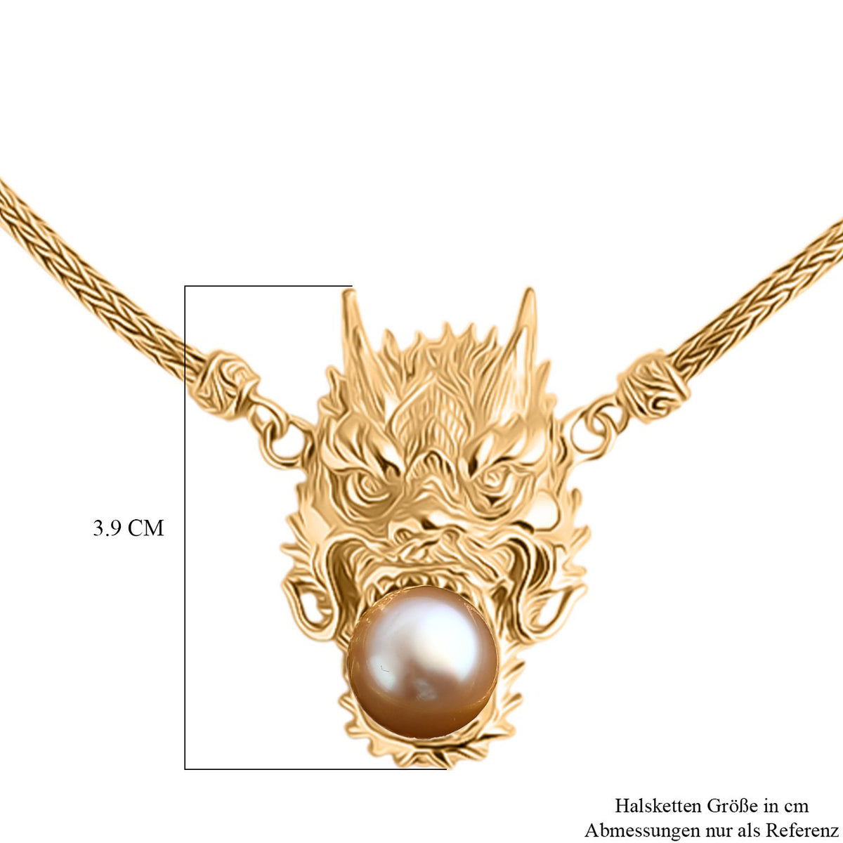 Royal Bali - DJoy AAA Goldene Südsee Perle (11-12 mm) Halskette ca. 45 cm, 925 Silber, Gold Vermeil 10.38 ct