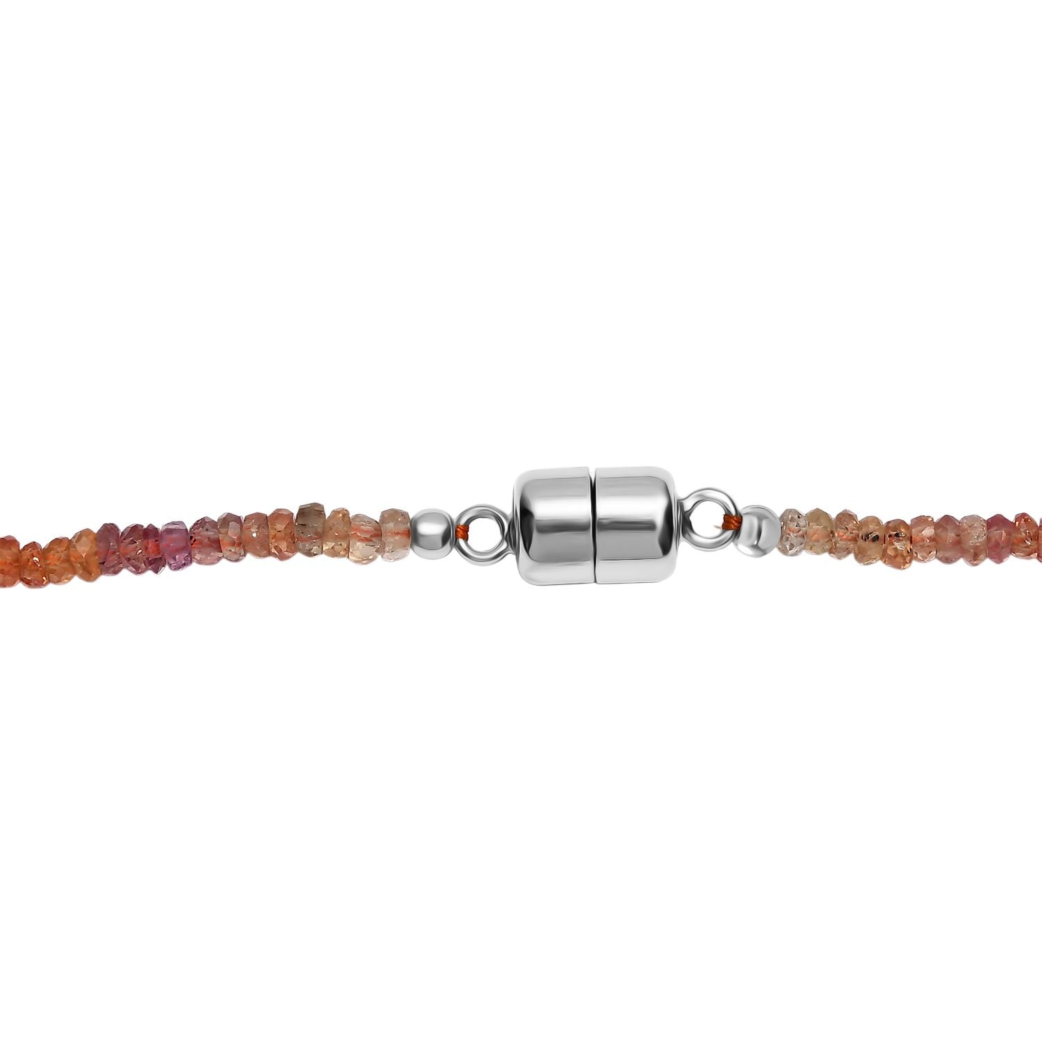 AA Mehrfarbig Saphir Halskette ca. 45 cm 925 Silber rhodiniert ca. 47,00 ct.