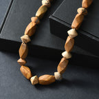 Erdnuss Holz Jaspis Halskette ca. 45 cm Nickelfreies Messing platiniert ca. 220.00 ct