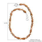 Erdnuss Holz Jaspis Halskette ca. 45 cm Nickelfreies Messing platiniert ca. 220.00 ct