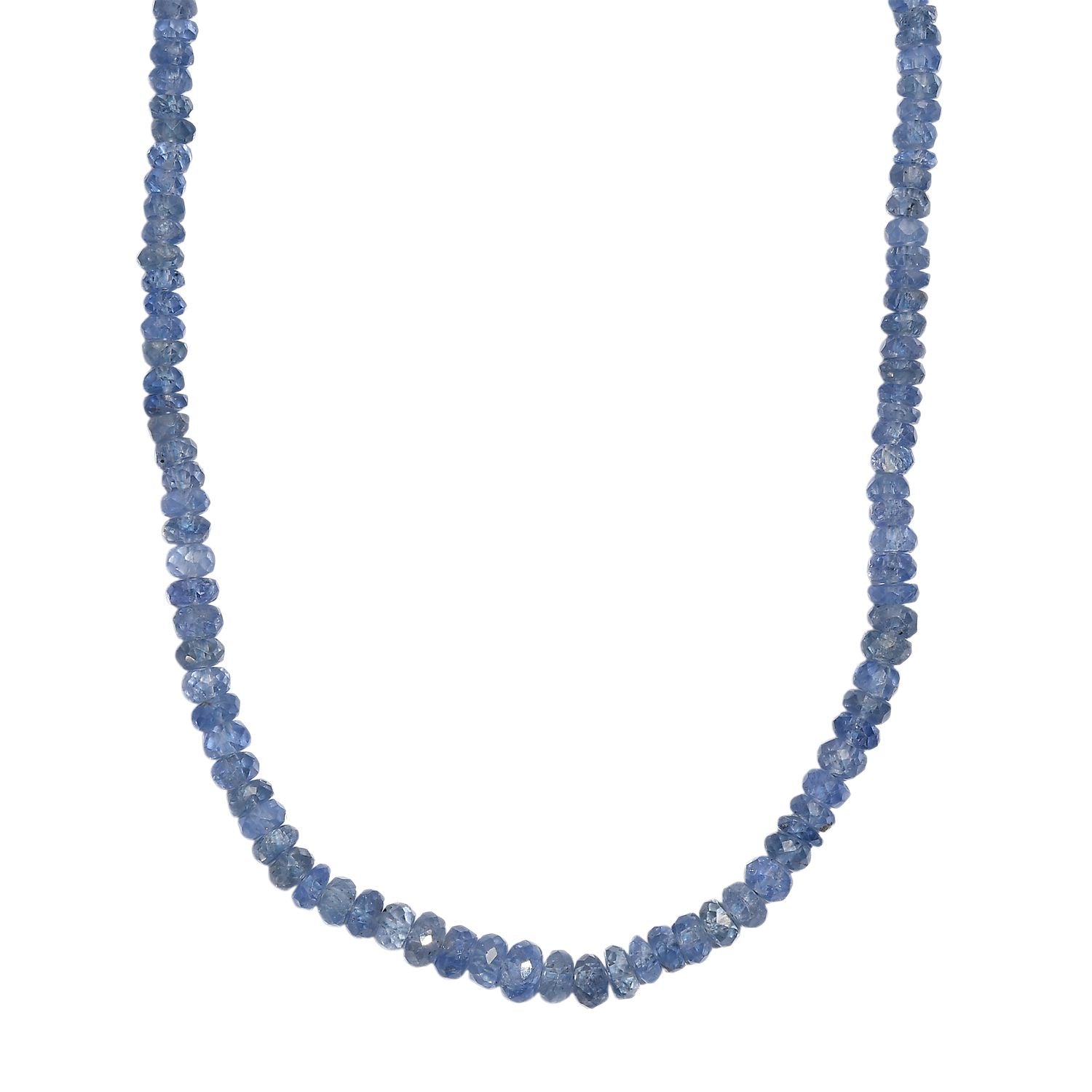 AA Ceylon-Saphir Halskette ca. 45 cm 925 Silber rhodiniert ca. 43,00 ct.
