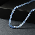 AA Ceylon-Saphir Halskette ca. 45 cm 925 Silber rhodiniert ca. 43,00 ct.