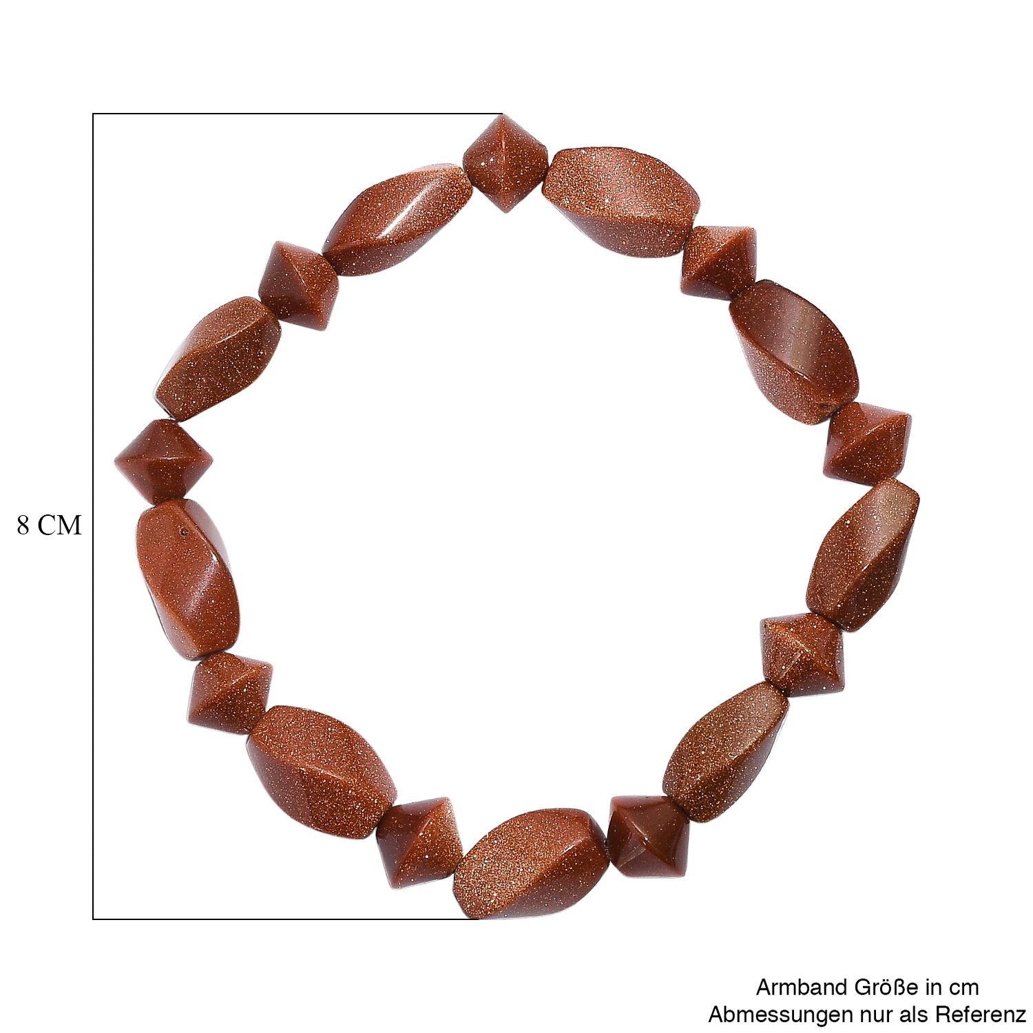 Gold Sandstein Armband Flexibel (18 cm), ca. 100.00 ct