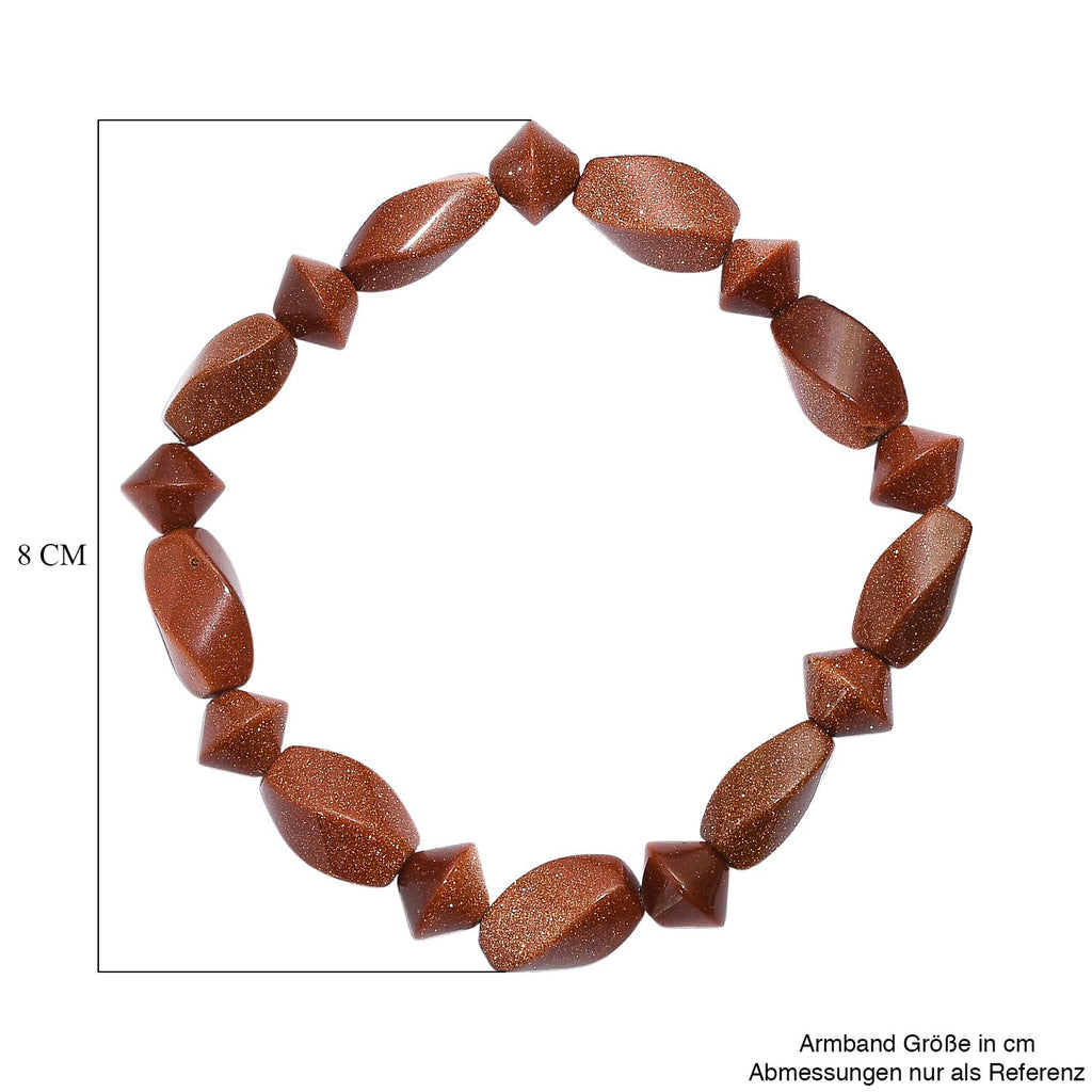 Gold Sandstein Armband Flexibel (18 cm), ca. 100.00 ct