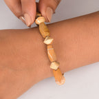 Erdnuss Holz Jaspis Armband Flexibel (18 cm), ca. 104.00 ct