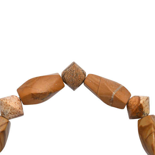Erdnuss Holz Jaspis Armband Flexibel (18 cm), ca. 104.00 ct