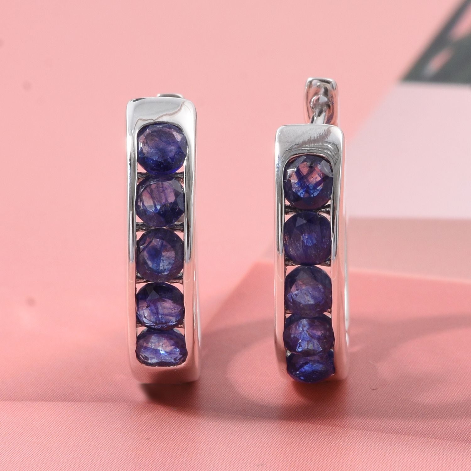D'Joy Masoala Saphir (Fissure gefüllt) Ohrringe 925 Silber rhodiniert ca. 1.72 ct