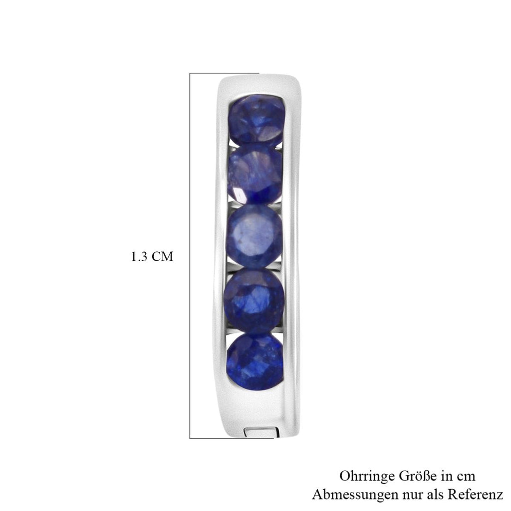 D'Joy Masoala Saphir (Fissure gefüllt) Ohrringe 925 Silber rhodiniert ca. 1.72 ct