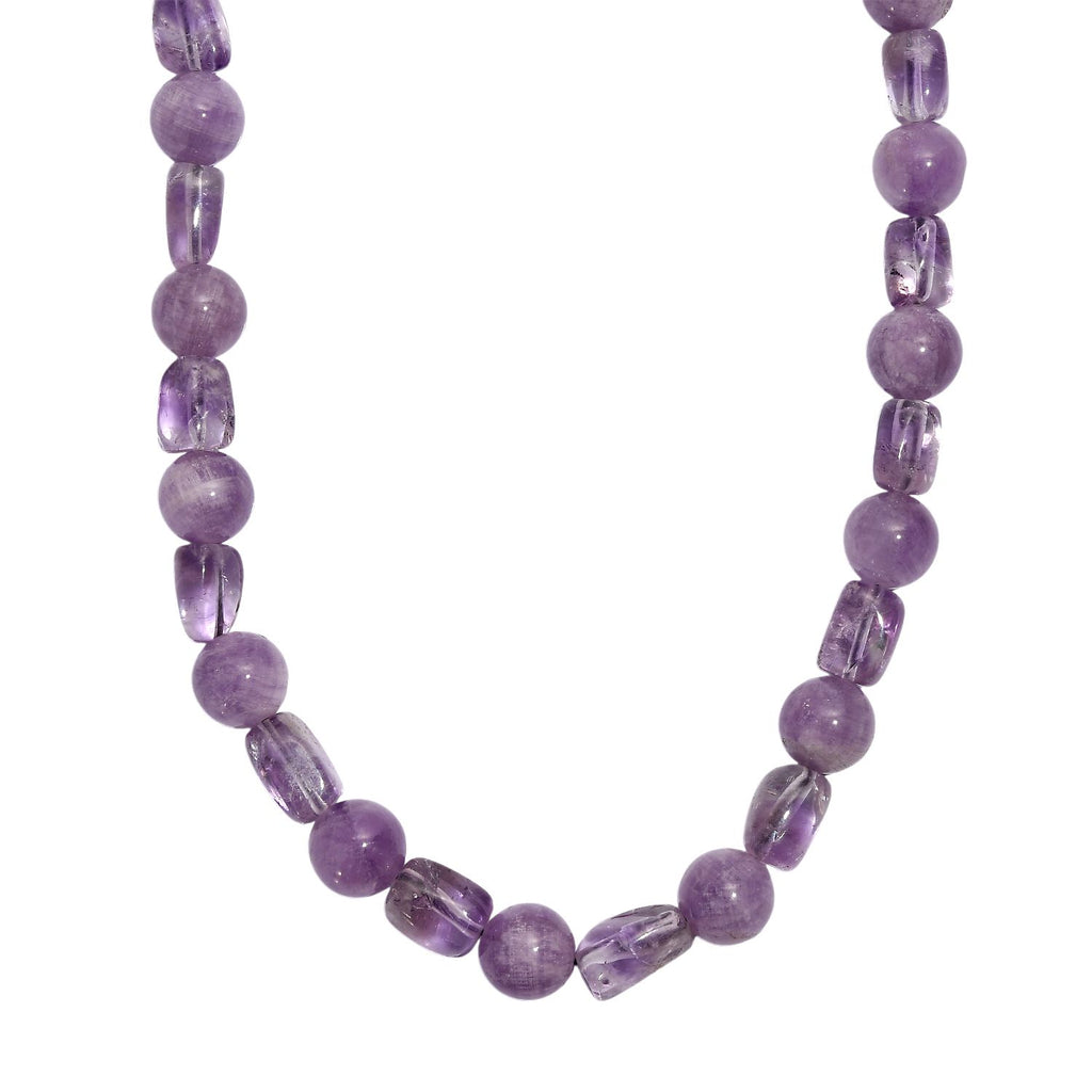 AA Rosa Amethyst Halskette ca. 50 cm Nickelfreies Messing platiniert ca. 300.00 ct