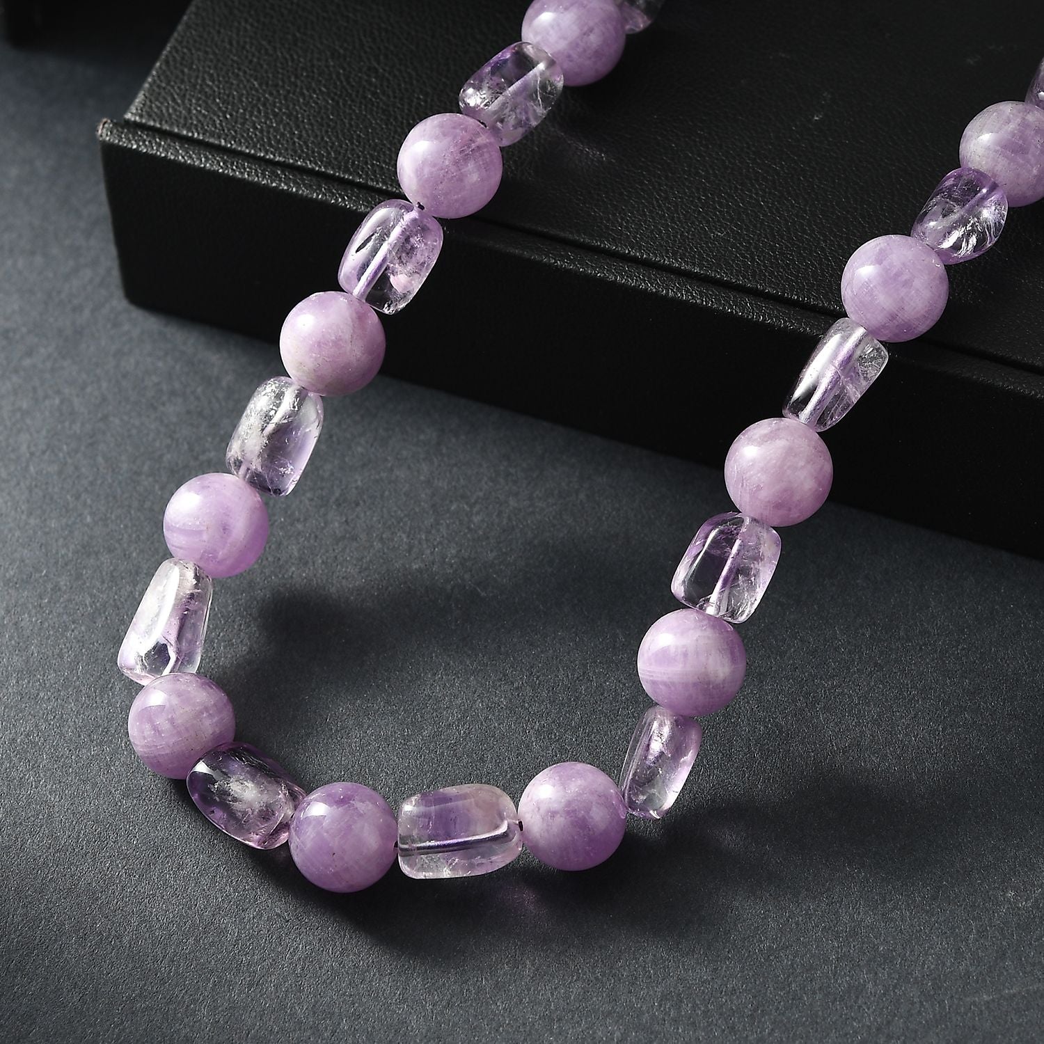 AA Rosa Amethyst Halskette ca. 50 cm Nickelfreies Messing platiniert ca. 300.00 ct