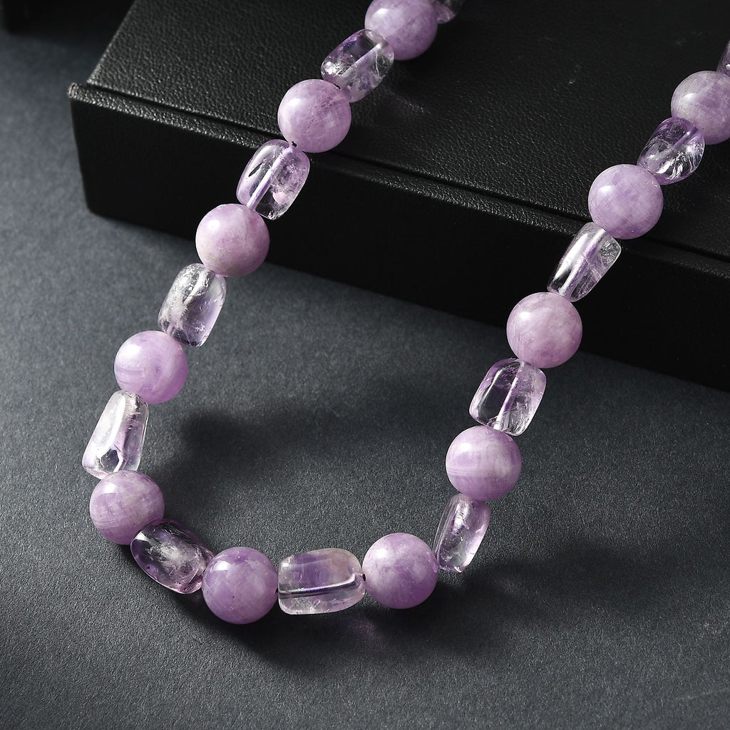 AA Rosa Amethyst Halskette ca. 50 cm Nickelfreies Messing platiniert ca. 300.00 ct