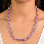 AA Rosa Amethyst Halskette ca. 50 cm Nickelfreies Messing platiniert ca. 300.00 ct