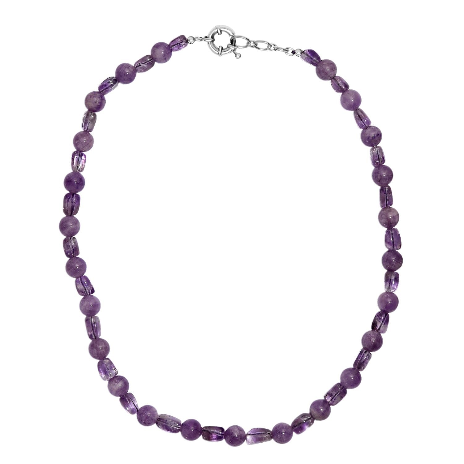 AA Rosa Amethyst Halskette ca. 50 cm Nickelfreies Messing platiniert ca. 300.00 ct