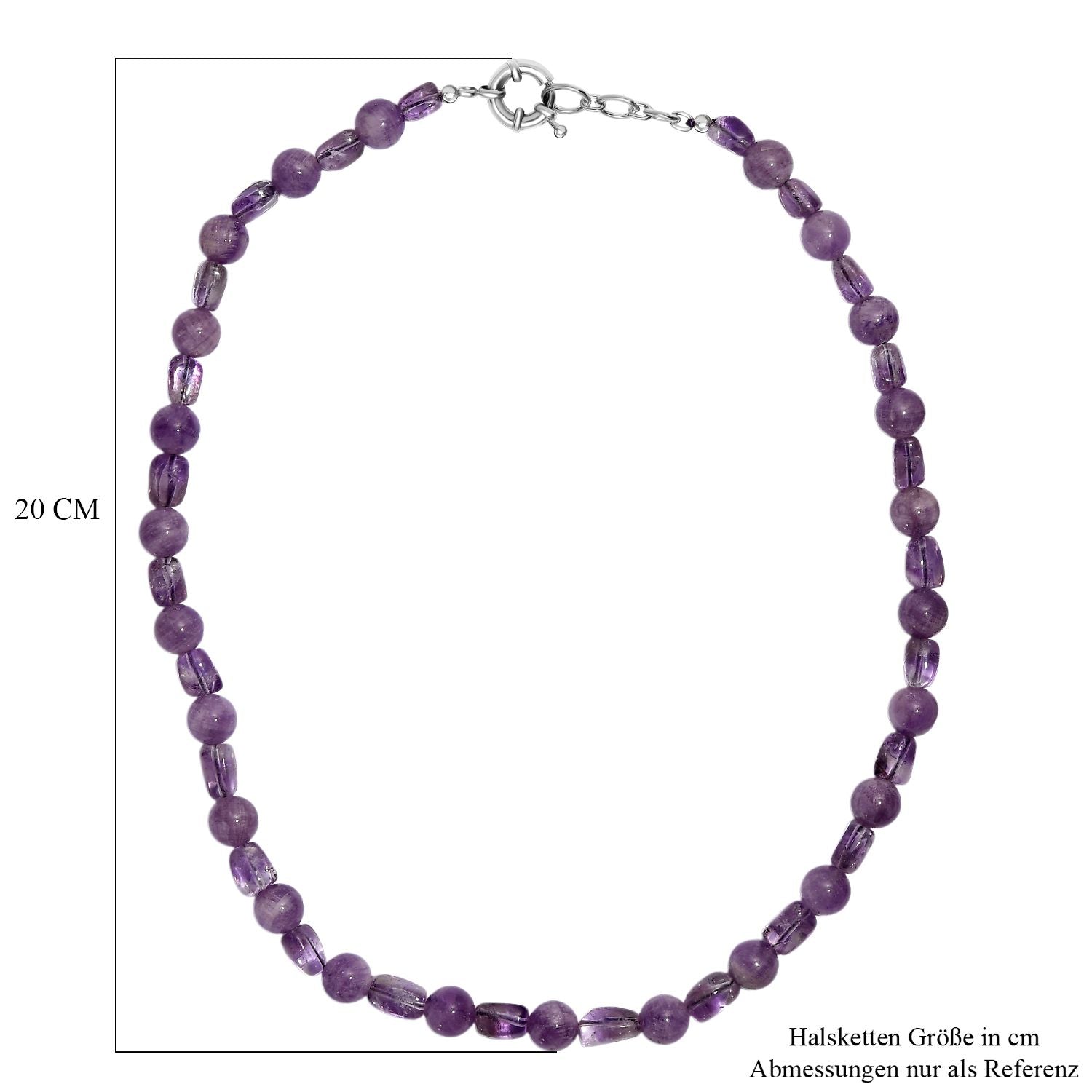 AA Rosa Amethyst Halskette ca. 50 cm Nickelfreies Messing platiniert ca. 300.00 ct
