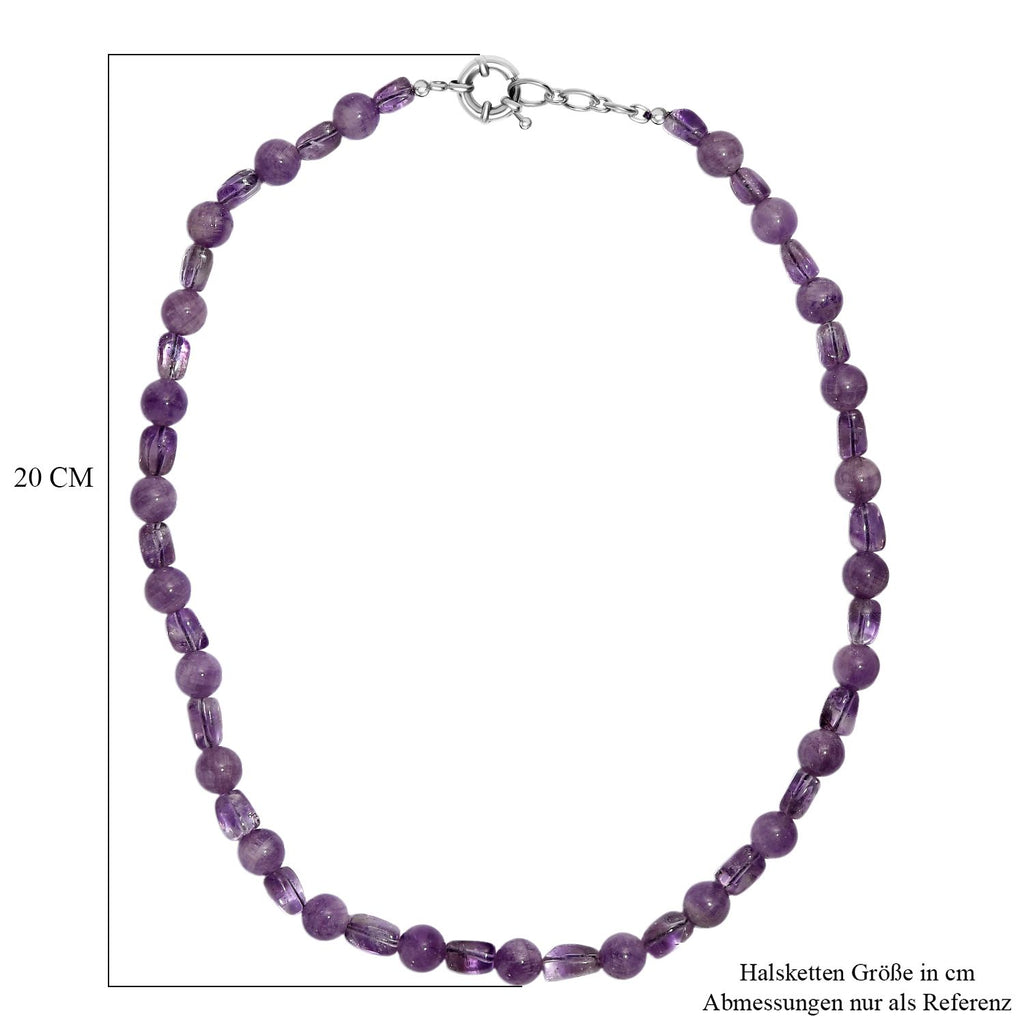 AA Rosa Amethyst Halskette ca. 50 cm Nickelfreies Messing platiniert ca. 300.00 ct