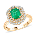 LUXORO AAA Kagem Sambischer Smaragd, Weißer Diamant Ring 417 Gold (Größe 17.00) ca. 1,65 ct