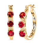 D'joy Lab Grown Padparadscha-Saphir Ohrringe 925 Silber 750 Gelbgold Vermeil ca. 4.48 ct