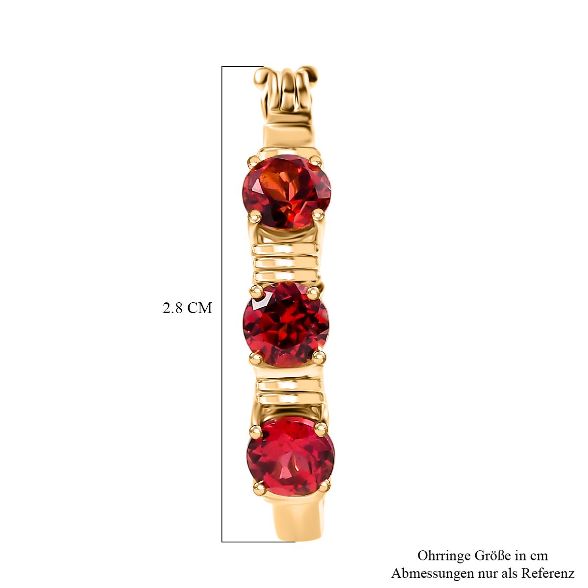 D'joy Lab Grown Padparadscha-Saphir Ohrringe 925 Silber 750 Gelbgold Vermeil ca. 4.48 ct