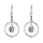 D'Joy Aurora Mondstein, Weißer Zirkon Ohrringe 925 Silber rhodiniert ca. 2.13 ct