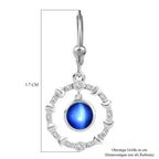 D'Joy Aurora Mondstein, Weißer Zirkon Ohrringe 925 Silber rhodiniert ca. 2.13 ct