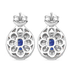 D'Joy Masoala Saphir (Fissure gefüllt), Kaffee Zirkon Ohrringe 925 Silber rhodiniert ca. 2.73 ct