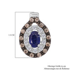 D'Joy Masoala Saphir (Fissure gefüllt), Kaffee Zirkon Ohrringe 925 Silber rhodiniert ca. 2.73 ct