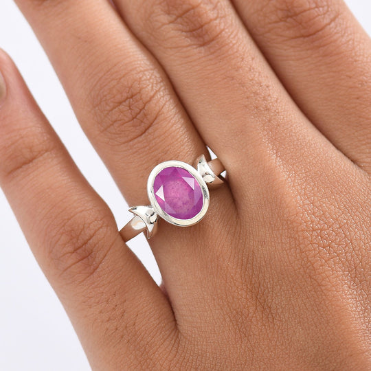 D'Joy Ilakaka Rosa Saphir (Fissure gefüllt) Ring 925 Silber rhodiniert (Größe 18.00) ca. 3,82 ct